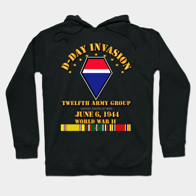 12th Army Group - D Day w Svc Ribbons Hoodie by twix123844